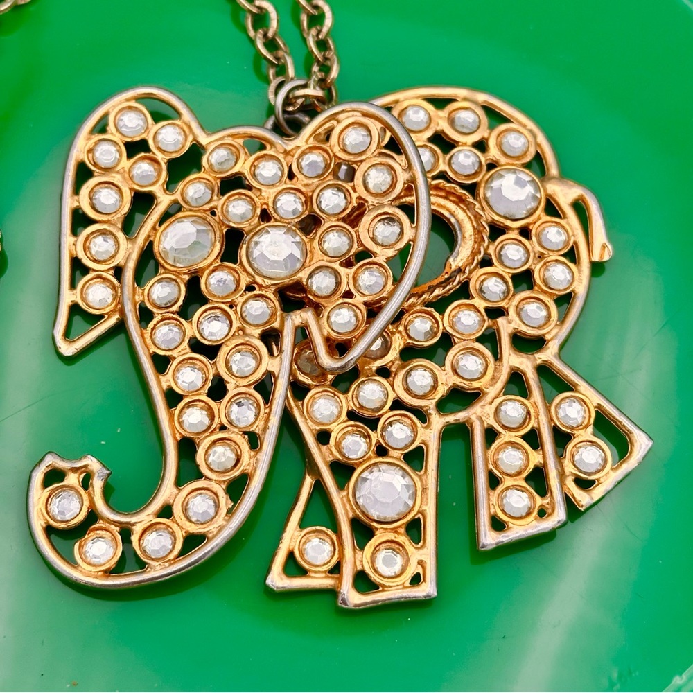 Hattie Carnegie Woman’s Gold Tone Elephant Vintage Necklace